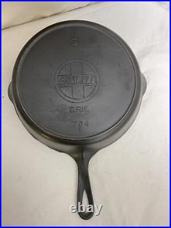 GRISWOLD #8 EPU Cast Iron SKILLET Large Slant Logo 704E Clean & Seasoned Fry Pan
