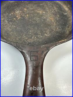 GRISWOLD Cast Iron SKILLET Frying Pan #6 LARGE BLOCK LOGO 699D Sits Flat Vintage