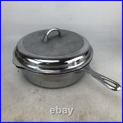 GRISWOLD LARGE LOGO #9 #778 CHROMED CAST IRON DEEP SKILLET With #1099A Lid RARE