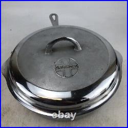 GRISWOLD LARGE LOGO #9 #778 CHROMED CAST IRON DEEP SKILLET With #1099A Lid RARE