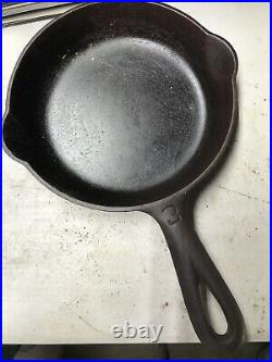 GRISWOLD No 3 SKILLET Cast Iron 709 Frying Pan Cookware with Large Block Logo