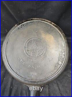 Griswold #10 716 B Cast Iron Skillet with Heat Ring Large Block Logo ERIE PA USA