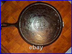 Griswold #12 719 Cast Iron Skillet With Large Block Logo/Heat Ring Erie PA USA