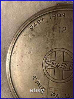 Griswold #12 719 Large Slant Logo/Heat Ring Cast Iron Skillet