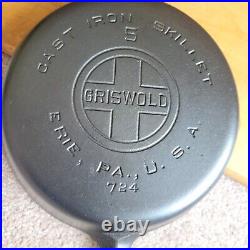 Griswold #5 LBL Large Block Logo Cast Iron Skillet E. P. U. P/n 724