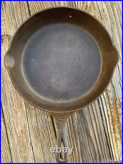 Griswold 704 Cast Iron 8 Large Block Logo Skillet 704 ERIE PA USA Flat On Glass