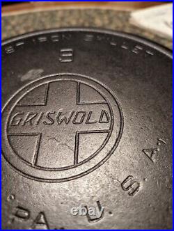 Griswold 710 E Large Slant EPU #9 Cast Iron Skillet with Heat Ring