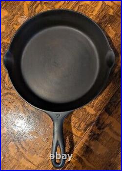 Griswold #7 Large Block Logo Cast Iron Skillet 701 with Heat Ring Clean & Flat