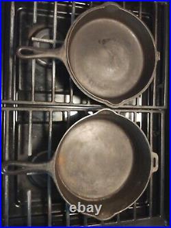 Griswold 80 Cast Iron Double Hinged Skillet Pan Large Block Logo 1102-3 Flat