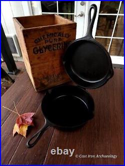 Griswold #80 Cast Iron Double Skillet Set With Large Block Logo Restored