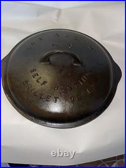 Griswold #8 Cast Iron P/n 468 Self Basting Skillet Cover With Large Block Logo