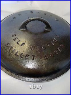 Griswold #8 Cast Iron P/n 468 Self Basting Skillet Cover With Large Block Logo