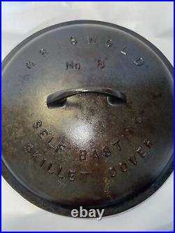 Griswold #8 Cast Iron P/n 468 Self Basting Skillet Cover With Large Block Logo