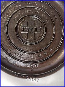 Griswold #8 Cast Iron P/n 468 Self Basting Skillet Cover With Large Block Logo