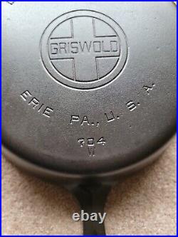 Griswold #8 LBL Cast Iron Skillet Smooth Bottom E. P. U p/n 704W Fully Restored