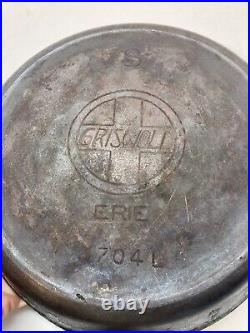 Griswold #8 Skillet p/n 704L Large Slant Logo Erie PA Heat Ring EPU Cast Iron