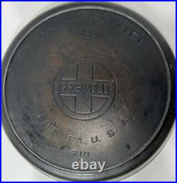 Griswold 9 Cast Iron Skillet 710B withLarge Logo & Heat Ring