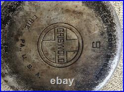 Griswold #9 Cast Iron Skillet Large Block Logo 710b Chrome plated Circa 1920s30s