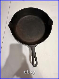 Griswold # 9 Cast Iron Skillet Large Block Logo, Sits Very Flat, Erie, 710F