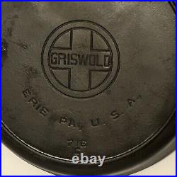 Griswold Cast Iron 10 Skillet 716 C Pan Large Block Fire ring