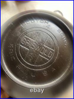 Griswold Cast Iron #4 Scotch Bowl 782 Large Block Logo Pitting Inside