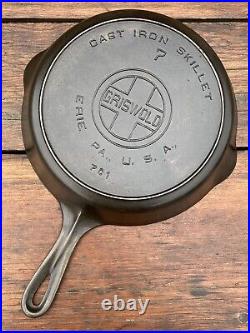 Griswold Cast Iron #7 Large Block Logo Skillet with Heat Ring