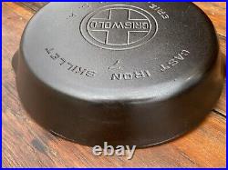Griswold Cast Iron #7 Large Logo Skillet with Wooden Handle