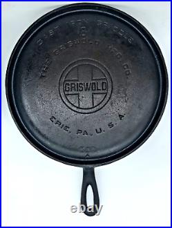 Griswold Cast Iron #8 Large Logo Griddle 608 Great Season Sits Flat no cracks