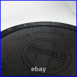 Griswold Cast Iron #8 Large Logo Griddle 608 Great Season Sits Flat no cracks