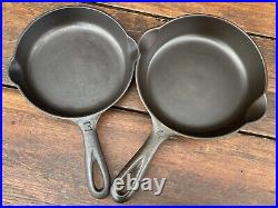 Griswold Cast Iron Matching Large Logo Skillet Set 3-9