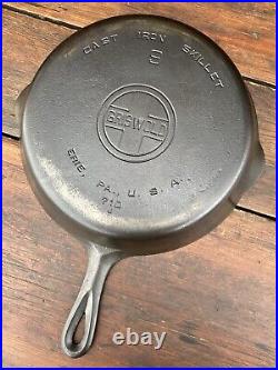 Griswold Cast Iron Matching Large Logo Skillet Set 3-9