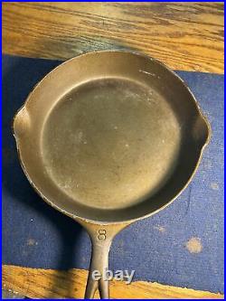 Griswold Cast Iron Skillet #8 Large Logo 704 K Flat Nice & Ready To Go