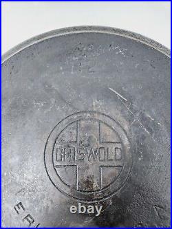 Griswold Cast Iron Skillet No. 12, Large Block Logo Heat Ring 719 FAST SHIPPING