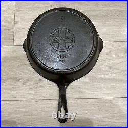 Griswold ERIE #7 701 Cast Iron Skillet Slant Large Logo Heat Ring Vintage