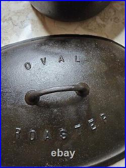 Griswold Large Block Logo No. 7 Oval Roaster With Trivet