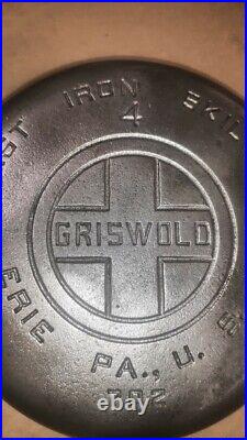 Griswold Large Logo #4 Cast Iron Skillet, 702 Restored