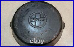 Griswold Large Logo #8, 10-1/2 Erie, PA USA Cast Iron Skillet, #704 READ DESC