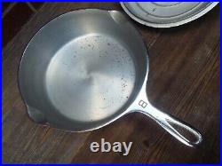 Griswold Large Logo #8, 10-1/2 Plated Cast Iron Deep Skillet 777 with Lid 1098