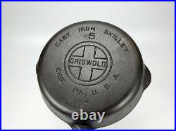 Griswold No. 5 Cast Iron Skillet vintage 724 C large block logo