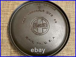 Griswold. No. 9 Cast Iron Round Griddle Large Logo