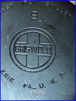 Griswold No 9 Cast iron Skillet Full Writing / Smooth Finish Bottom