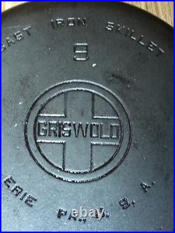 Griswold No 9 Cast iron Skillet Full Writing / Smooth Finish Bottom