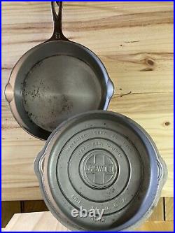 Griswold Plated Cast Iron Skillet & Lid #8, Large Block Logo, 704 Erie, PA