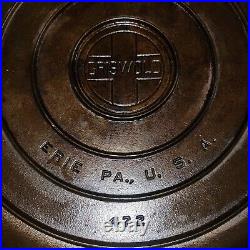 HTF Antique Griswold Cast Iron Skillet Cover Lid #12 472 Large Block Logo LBL