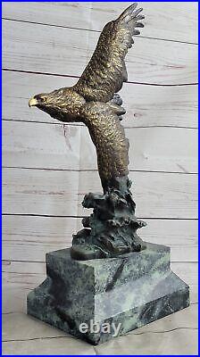 LARGE EAGLE BRONZE & cast iron base EAGLE sculpture statue Hot Cast Decor Sale