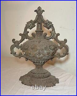 LARGE antique 19th century cast iron figural architectural salvage finial topper