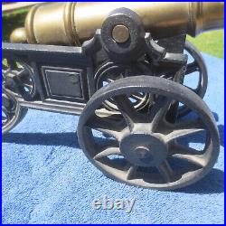 Large 19 Vintage Brass and Cast Iron Cannon