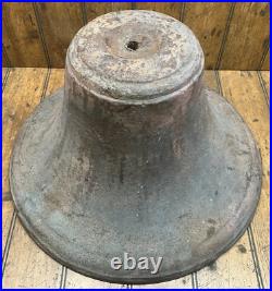 Large 19 Vintage Cast Iron Dinner School Bell Marked MEXICO with Yoke & Clapper