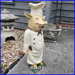 Large 23.5 Cast Iron Vintage Butcher Boucherie Charcuterie Chef Pig