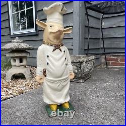 Large 23.5 Cast Iron Vintage Butcher Boucherie Charcuterie Chef Pig